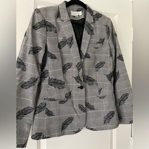 Feather and Plaid Navy thread blazer